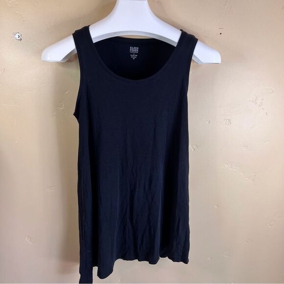 Eileen Fisher By Garnet Hill Sleep or Layer Cotton Black Tanks Size XS Capsule - Picture 1 of 6